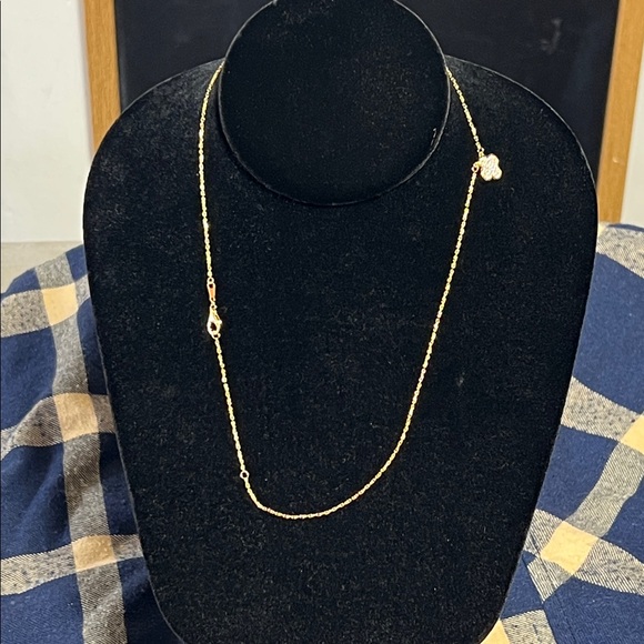 Rachel Zoe Gold and Black Clover Pendant Necklace - Picture 3 of 4